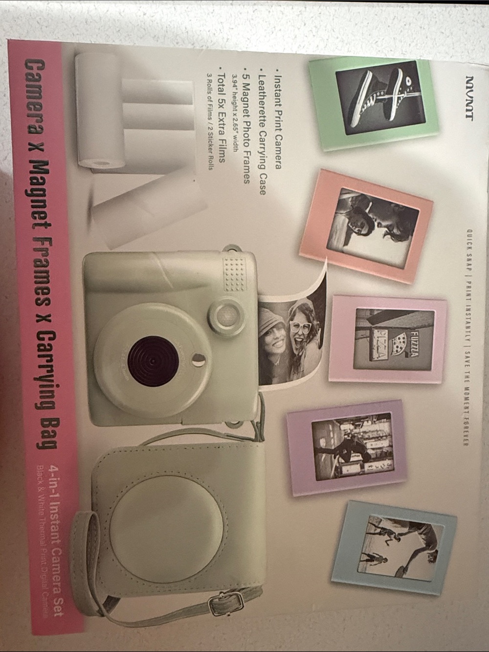 Mint Instant Print Camera Kit with Matching Case and Pastel Frames